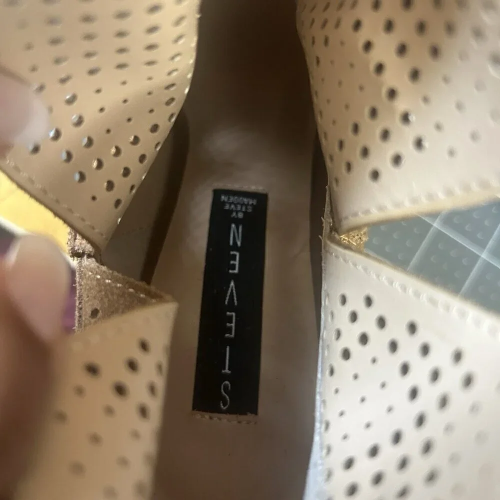 Steven By Steve Madden Bootie Women 10 Fashion Ready Suede Boot Open Toe Mesh